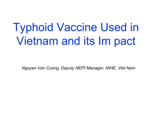 Typhoid Vaccine Used in Vietnam and its Im pact