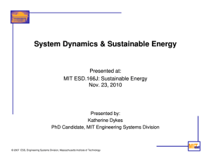 System Dynamics &amp; Sustainable Energy