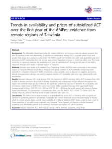 Trends in availability and prices of subsidized ACT