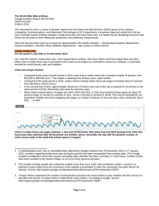 The World Wide Web at Mines Google Analytics Report: Q3+Q4 2011
