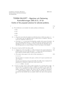TDDB56 DALGOPT – Algoritmer och Optimering Kontrollskrivningen 2005-10-21, 14–18