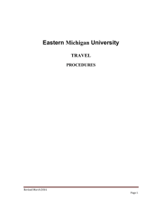Eastern Michigan University TRAVEL PROCEDURES