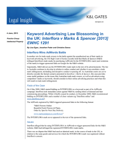 Keyword Advertising Law Blossoming in Interflora v Marks &amp; Spencer [2013]