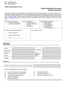 Eastern Michigan University Human Resources  T&amp;OD Inquiry/Request Form