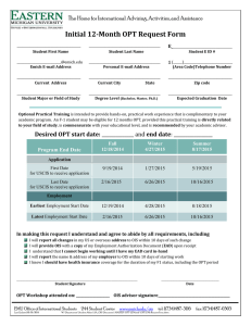 Initial 12-Month OPT Request Form
