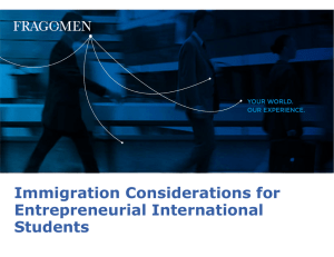 Immigration Considerations for Entrepreneurial International Students