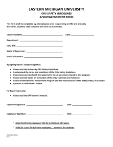 EASTERN MICHIGAN UNIVERSITY ORV SAFETY GUIDELINES ACKNOWLEDGMENT FORM