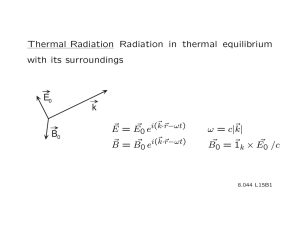 E k B Thermal Radiation  Radiation  in  thermal  equilibrium