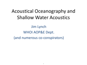 Acoustical Oceanography and Shallow Water Acoustics Jim Lynch WHOI AOP&amp;E Dept.