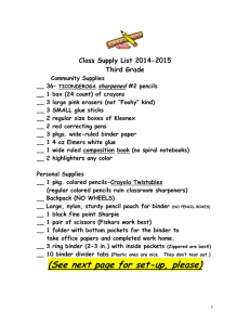 Class Supply List 2014-2015 Third Grade  sharpened