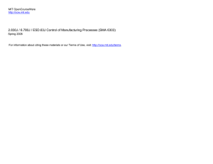 ____________ ________________ 2.830J / 6.780J / ESD.63J Control of Manufacturing Processes (SMA... MIT OpenCourseWare