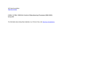 ____________ ________________ 2.830J / 6.780J / ESD.63J Control of Manufacturing Processes (SMA... MIT OpenCourseWare