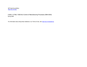 ____________ ________________ 2.830J / 6.780J / ESD.63J Control of Manufacturing Processes (SMA... MIT OpenCourseWare