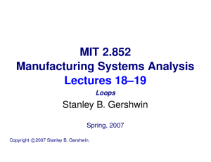 MIT Manufacturing Lectures Stanley B. Gershwin
