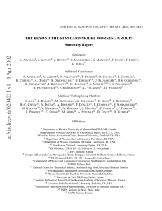 THE BEYOND THE STANDARD MODEL WORKING GROUP: Summary Report
