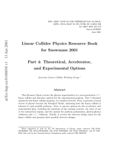 BNL–52627, CLNS 01/1729, FERMILAB–Pub–01/058-E, LBNL–47813, SLAC–R–570, UCRL–ID–143810–DR LC–REV–2001–074–US