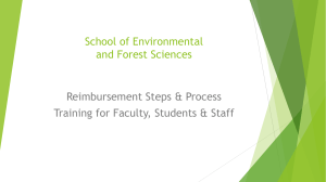 School of Environmental and Forest Sciences Reimbursement Steps &amp; Process