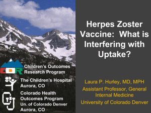 Herpes Zoster Vaccine:  What is Interfering with Uptake?