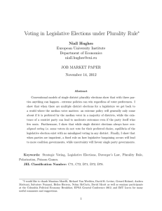 Voting in Legislative Elections under Plurality Rule