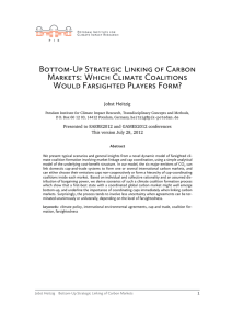 Bottom-Up Strategic Linking of Carbon Markets: Which Climate Coalitions Jobst Heitzig
