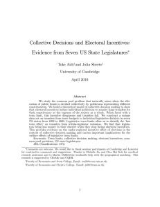 Collective Decisions and Electoral Incentives: Evidence from Seven US State Legislatures