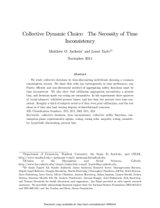 Collective Dynamic Choice: The Necessity of Time Inconsistency November 2011