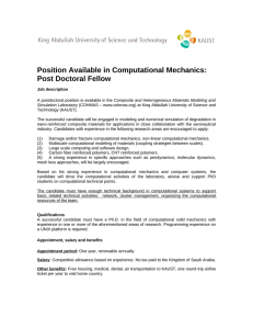 Position Available in Computational Mechanics: Post Doctoral Fellow