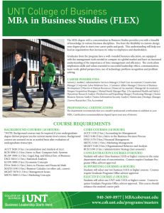 UNT College of Business MBA in Business Studies (FLEX)