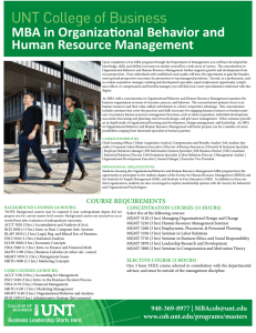 UNT College of Business MBA in Organizational Behavior and Human Resource Management