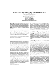 A Novel Fuzzy Logic Based Power System Stabilizer for a Multimachine System INDIA