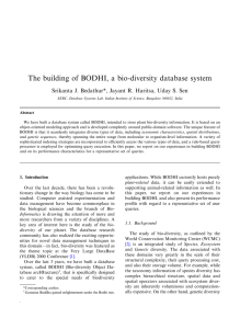 The building of BODHI, a bio-diversity database system