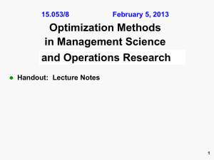 Optimization Methods in Management Science and Operations Research