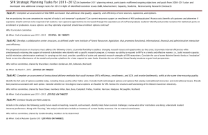 SFR Strategic Planning Tasks for 2011-2012