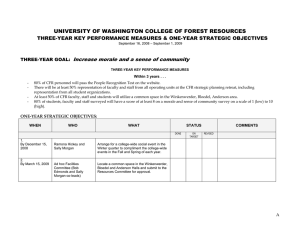 UNIVERSITY OF WASHINGTON COLLEGE OF FOREST RESOURCES