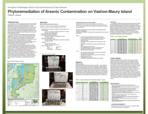 Phytoremediation of Arsenic Contamination on Vashon-Maury Island Chelsie D. Johnson INTRODUCTION METHODS