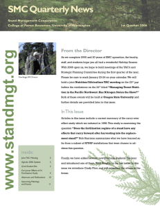 SMC Quarterly News From the Director Stand Management Cooperative