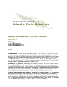 RESEARCH NEWSLETTER ISSUE ONE, VOLUME 4 NEWS –