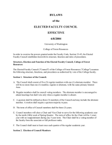 BYLAWS of the ELECTED FACULTY COUNCIL EFFECTIVE