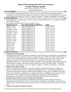 School of Environmental and Forest Sciences Faculty Meeting Agenda