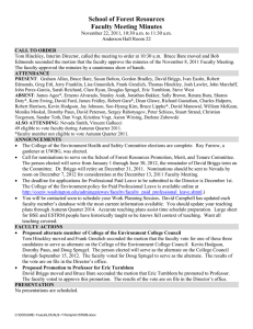 School of Forest Resources Faculty Meeting Minutes