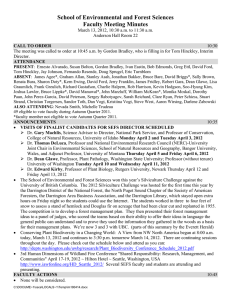 School of Environmental and Forest Sciences Faculty Meeting Minutes