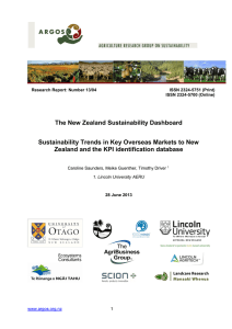 The New Zealand Sustainability Dashboard Zealand and the KPI identification database