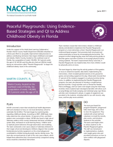 Peaceful Playgrounds: Using Evidence- Based Strategies and QI to Address Introduction