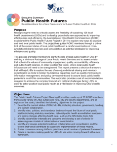 Public Health Futures Purpose Executive Summary