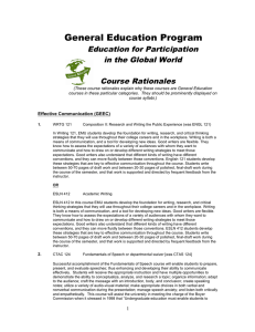 General Education Program Education for Participation in the Global World