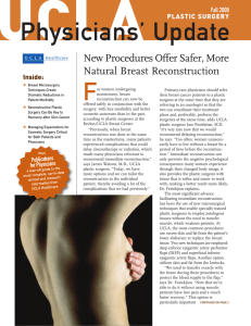 F Physicians’ Update New Procedures O¤er Safer, More Natural Breast Reconstruction