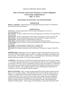 Role of Forests and Forest Products in Carbon Mitigation