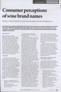 Consumer perceptions of wine brand names