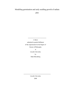 Modelling germination and early seedling growth of radiata pine