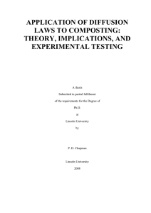 APPLICATION OF DIFFUSION LAWS TO COMPOSTING: THEORY, IMPLICATIONS, AND EXPERIMENTAL TESTING